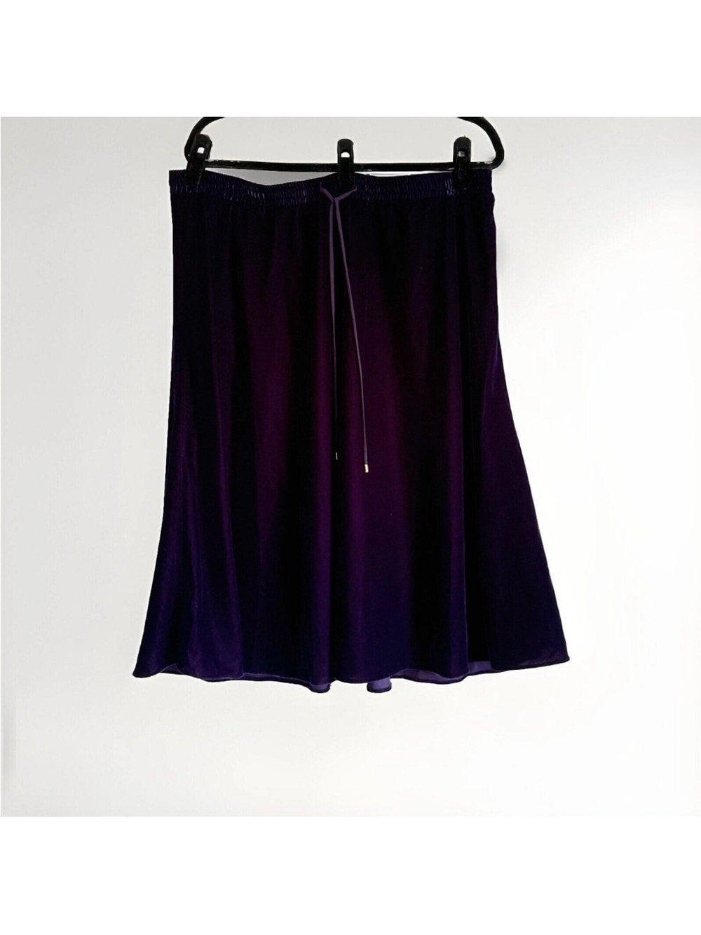 Lauren Ralph Lauren Deep Purple Velvet A-Line Skirt Size 2X Drawstring Waist